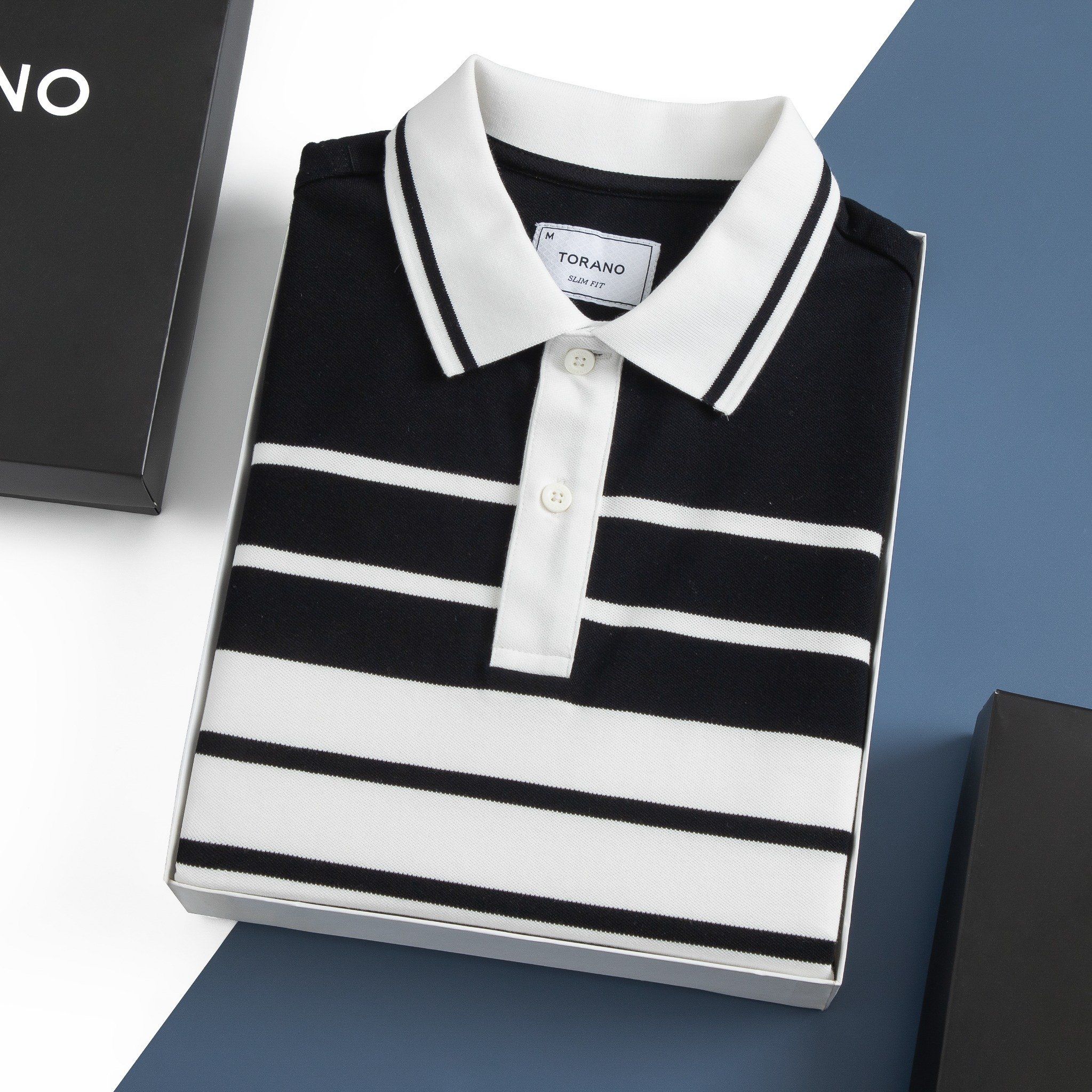  Áo polo kẻ ngang bo tay kẻ line GSTP040 