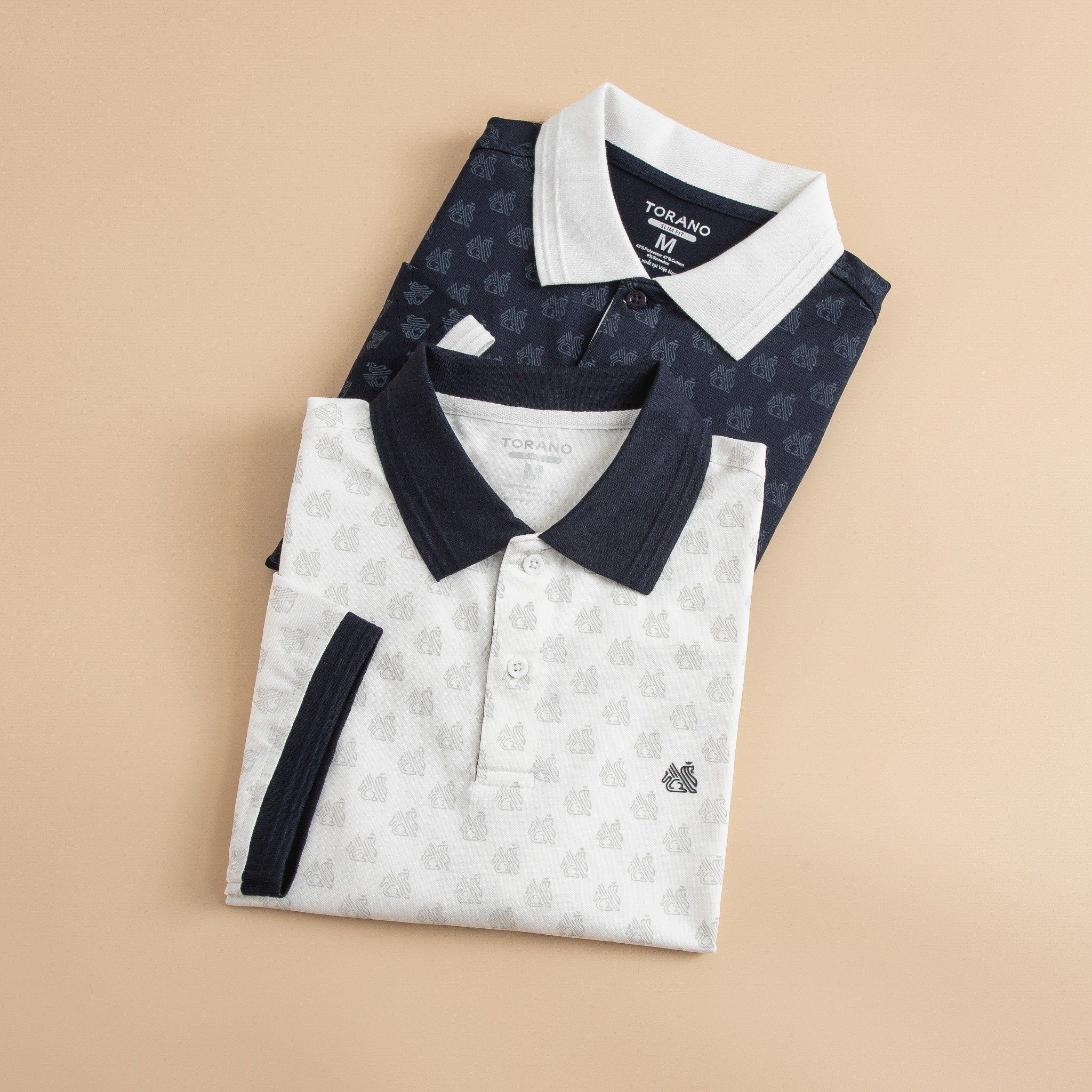  Áo polo monogram in tràn họa tiết GSTP051 