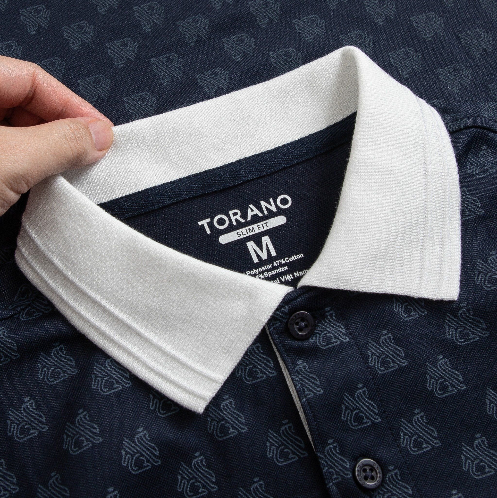  Áo polo monogram in tràn họa tiết GSTP051 