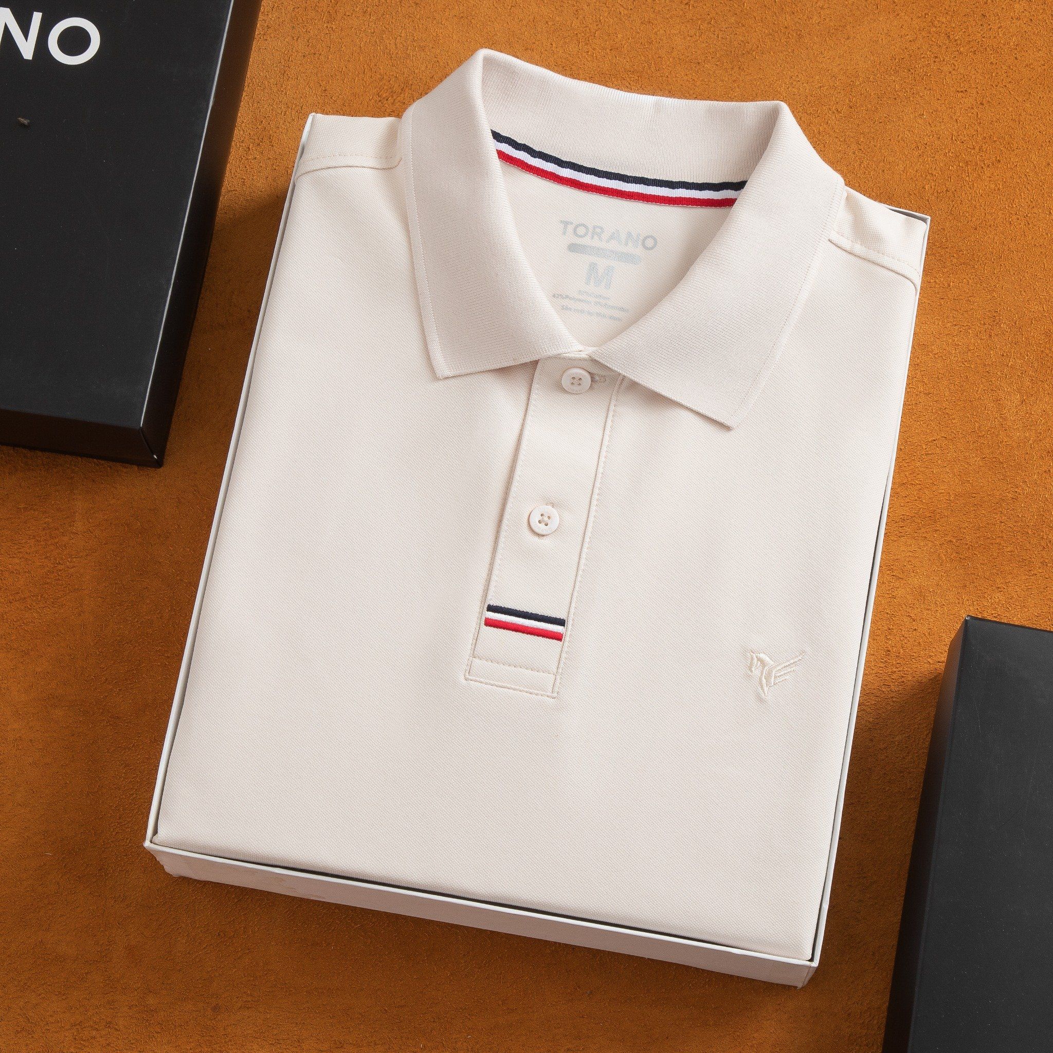  Áo polo trơn bo kẻ thêu logo ngực GSTP066 