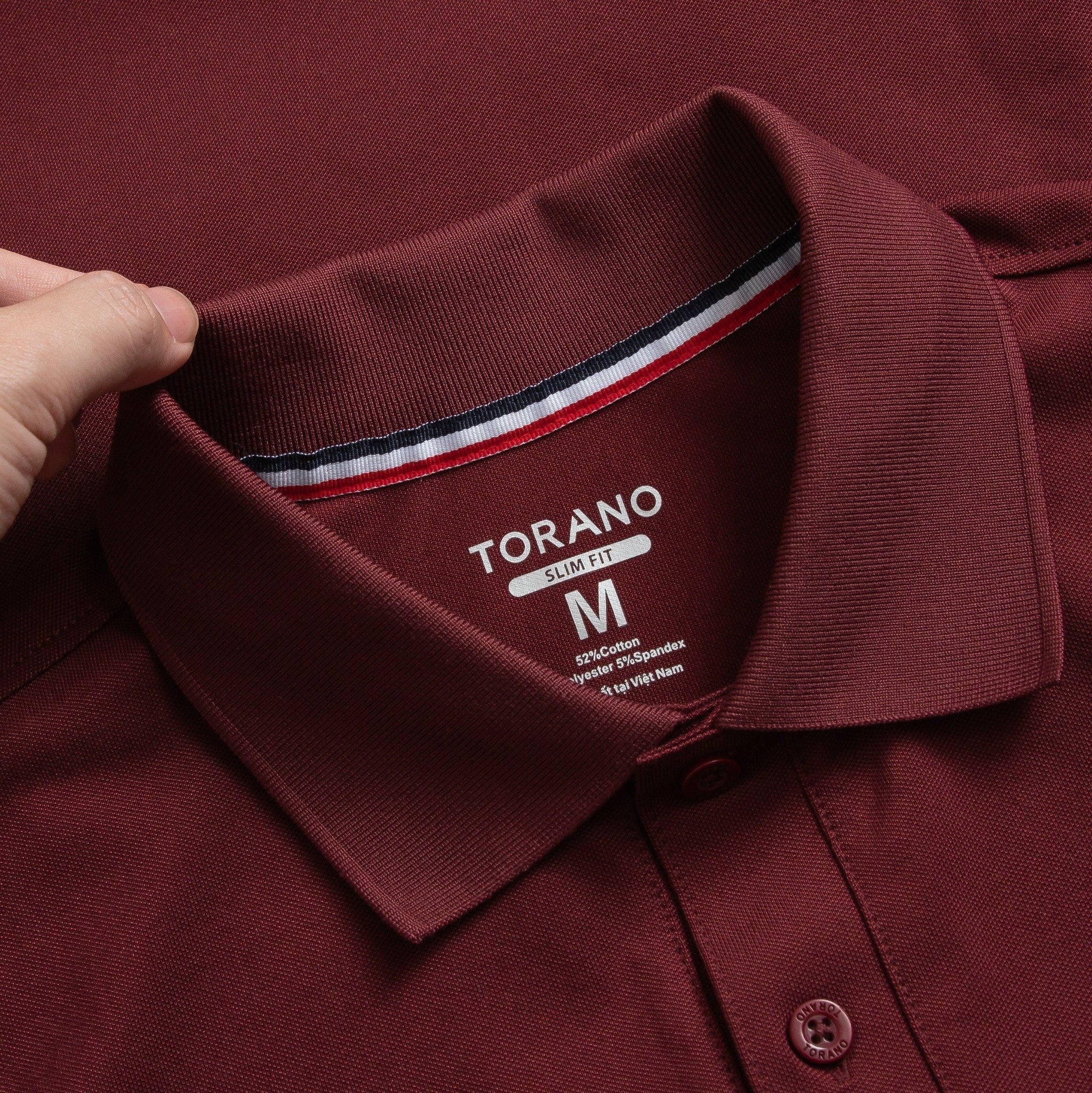  Áo polo trơn bo kẻ thêu logo ngực GSTP066 
