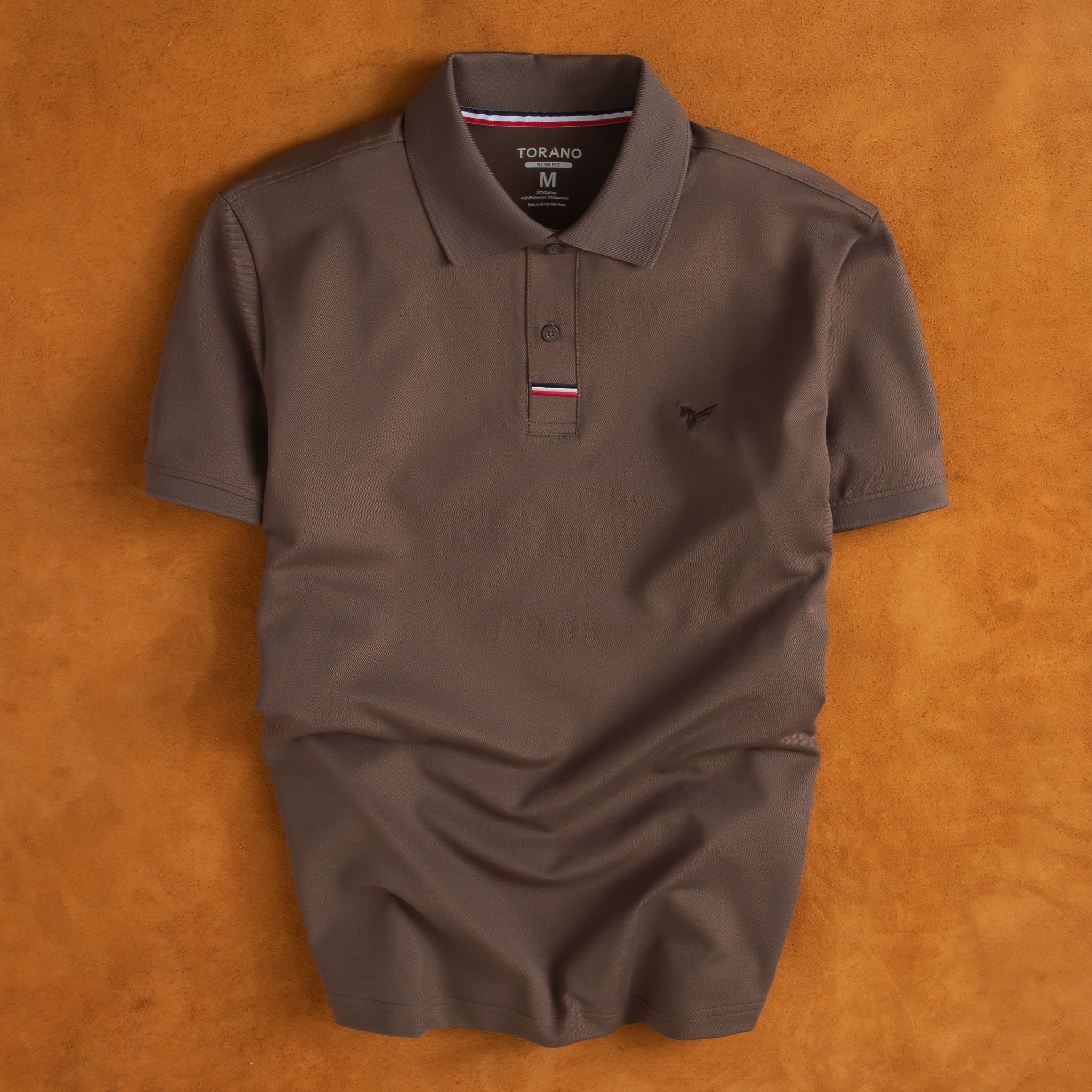  Áo polo trơn bo kẻ thêu logo ngực GSTP066 