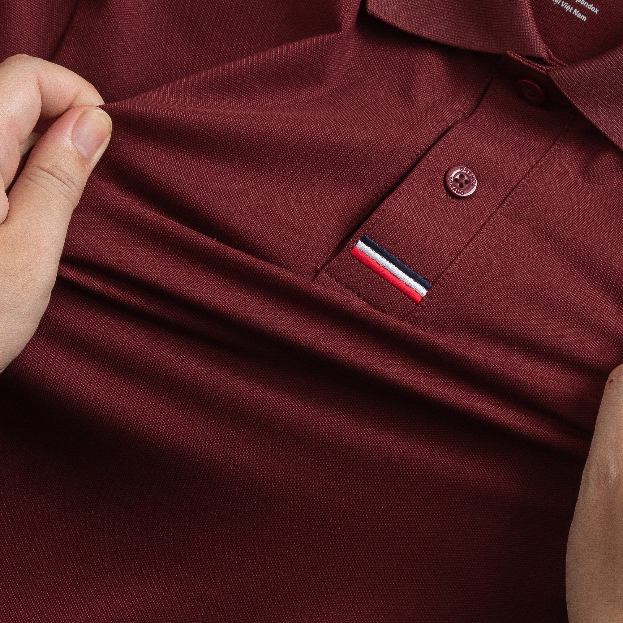  Áo polo trơn bo kẻ thêu logo ngực GSTP066 