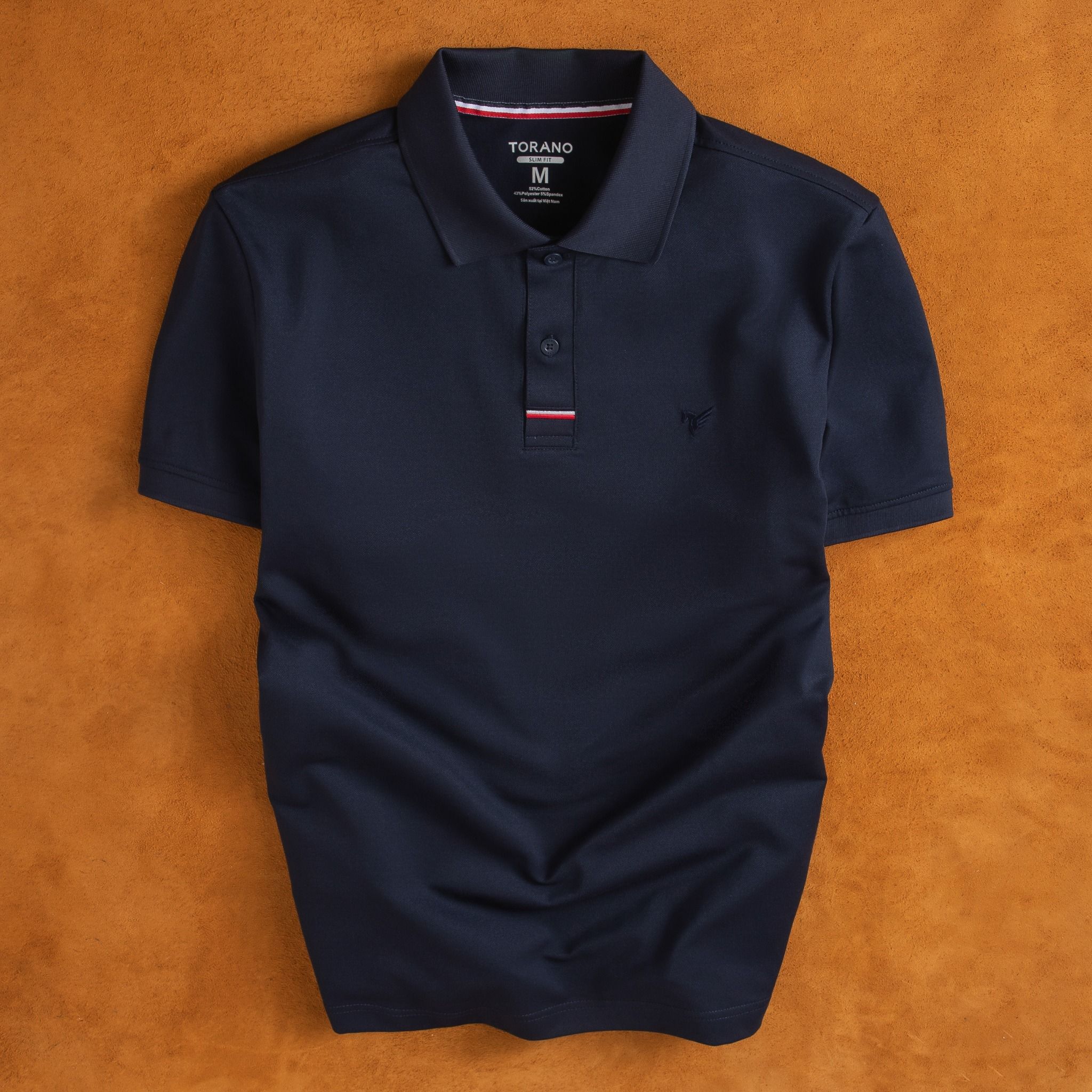  Áo polo trơn bo kẻ thêu logo ngực GSTP066 