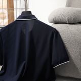  Áo polo trơn bo kẻ thêu logo ngực GSTP048 