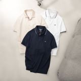  Áo polo trơn bo kẻ thêu logo ngực GSTP048 