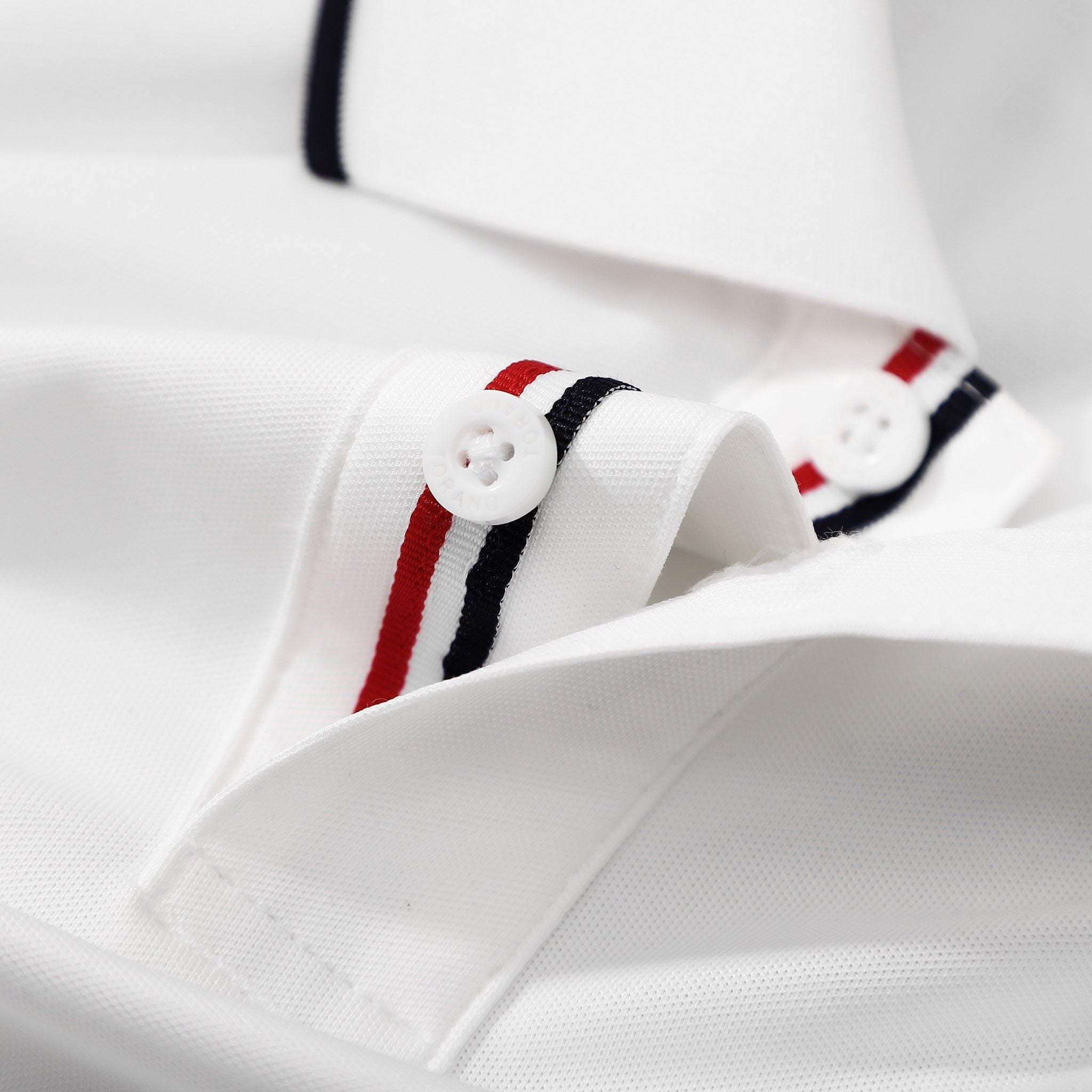  Áo polo trơn bo kẻ thêu logo ngực GSTP048 