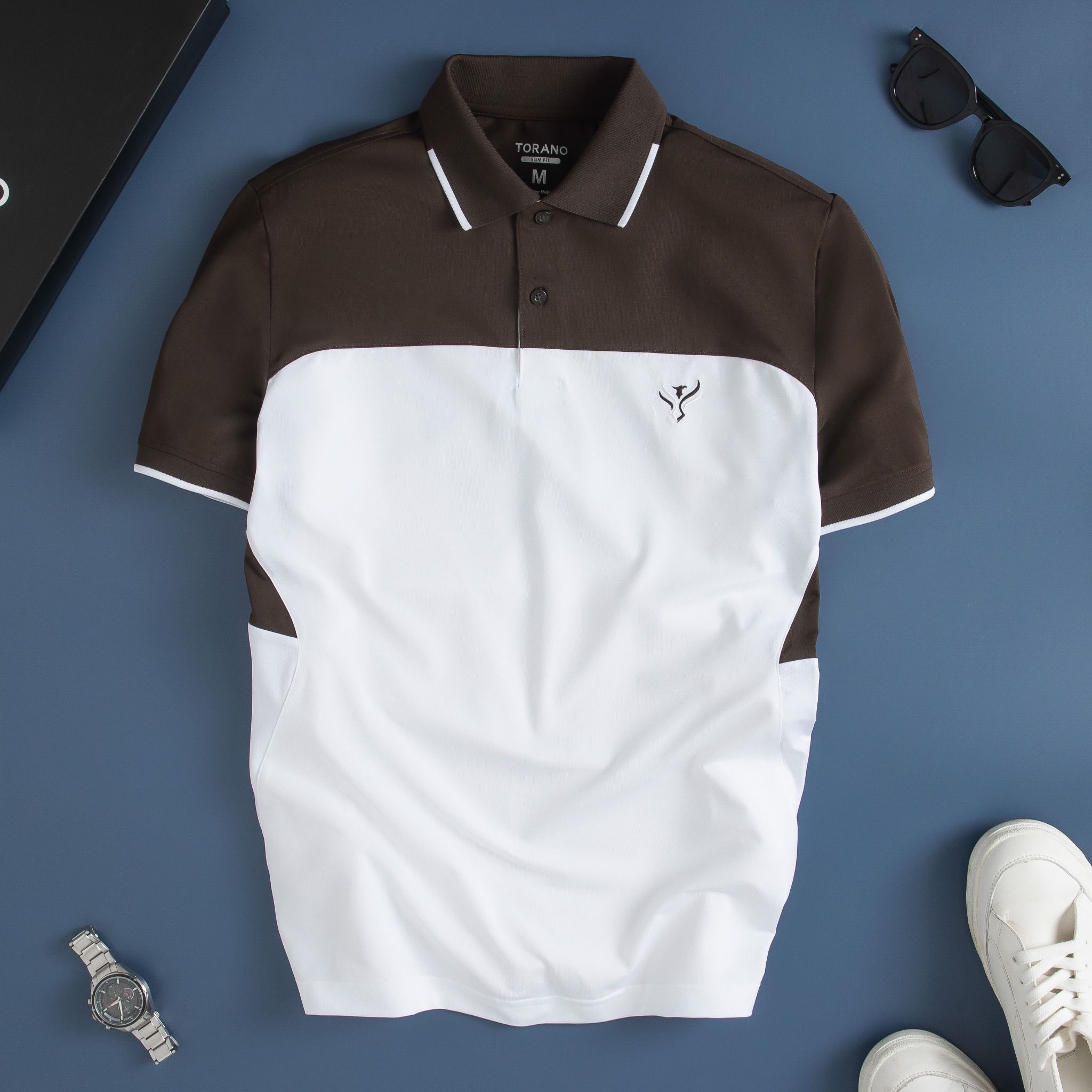  Áo polo can phối thêu logo đại bàng GSTP047 