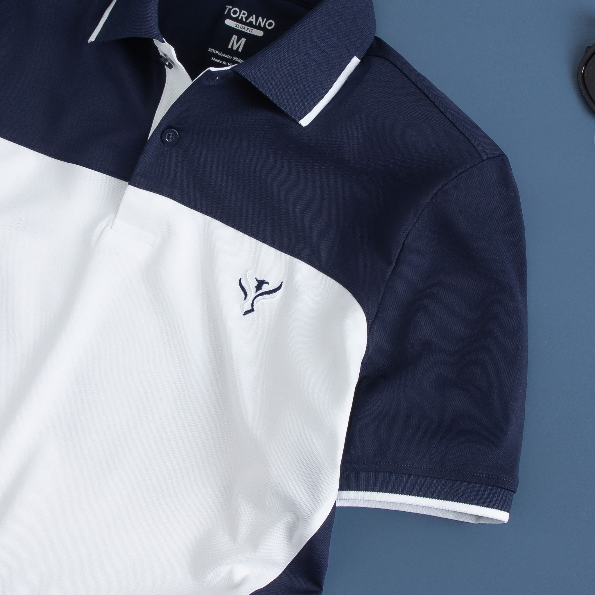  Áo polo can phối thêu logo đại bàng GSTP047 
