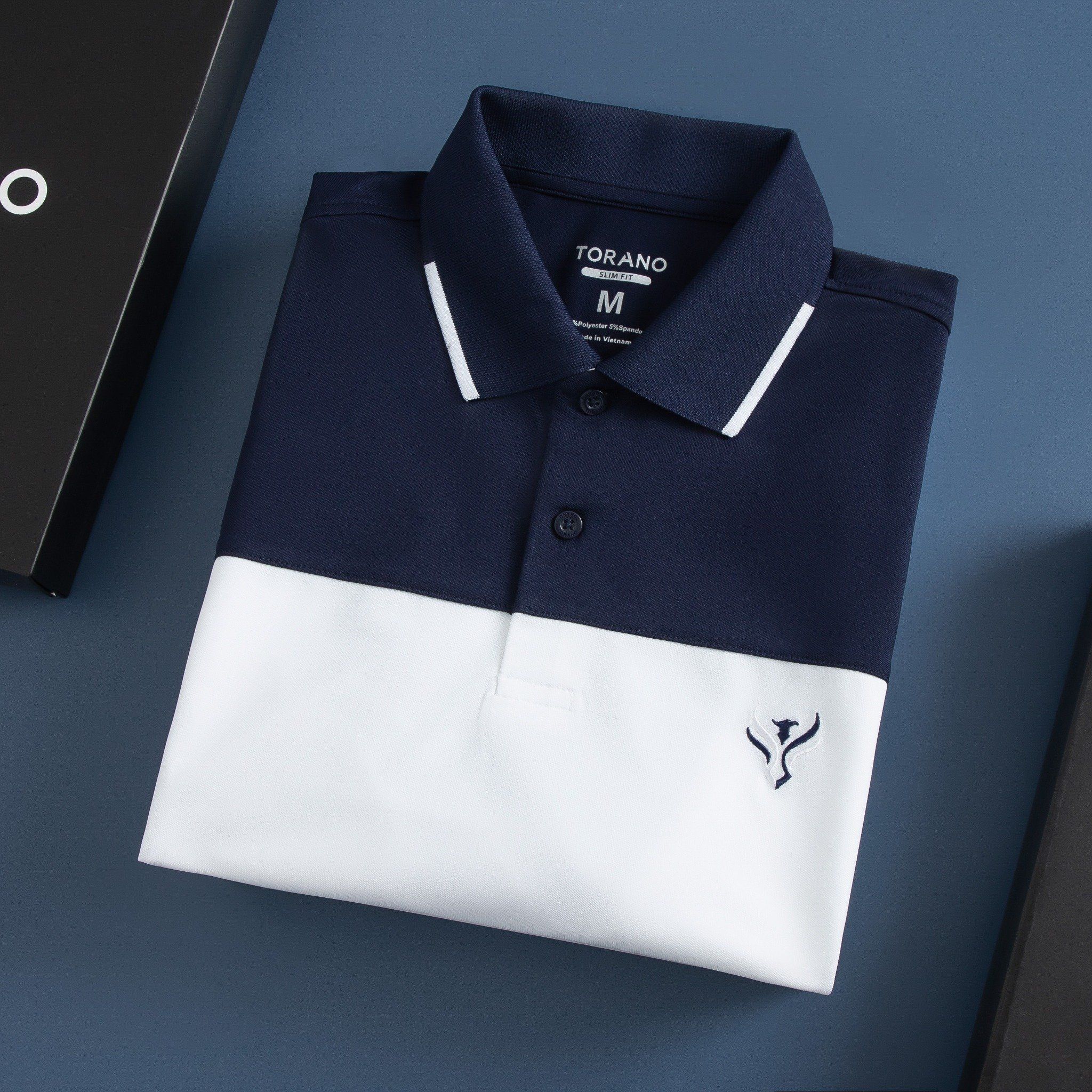  Áo polo can phối thêu logo đại bàng GSTP047 