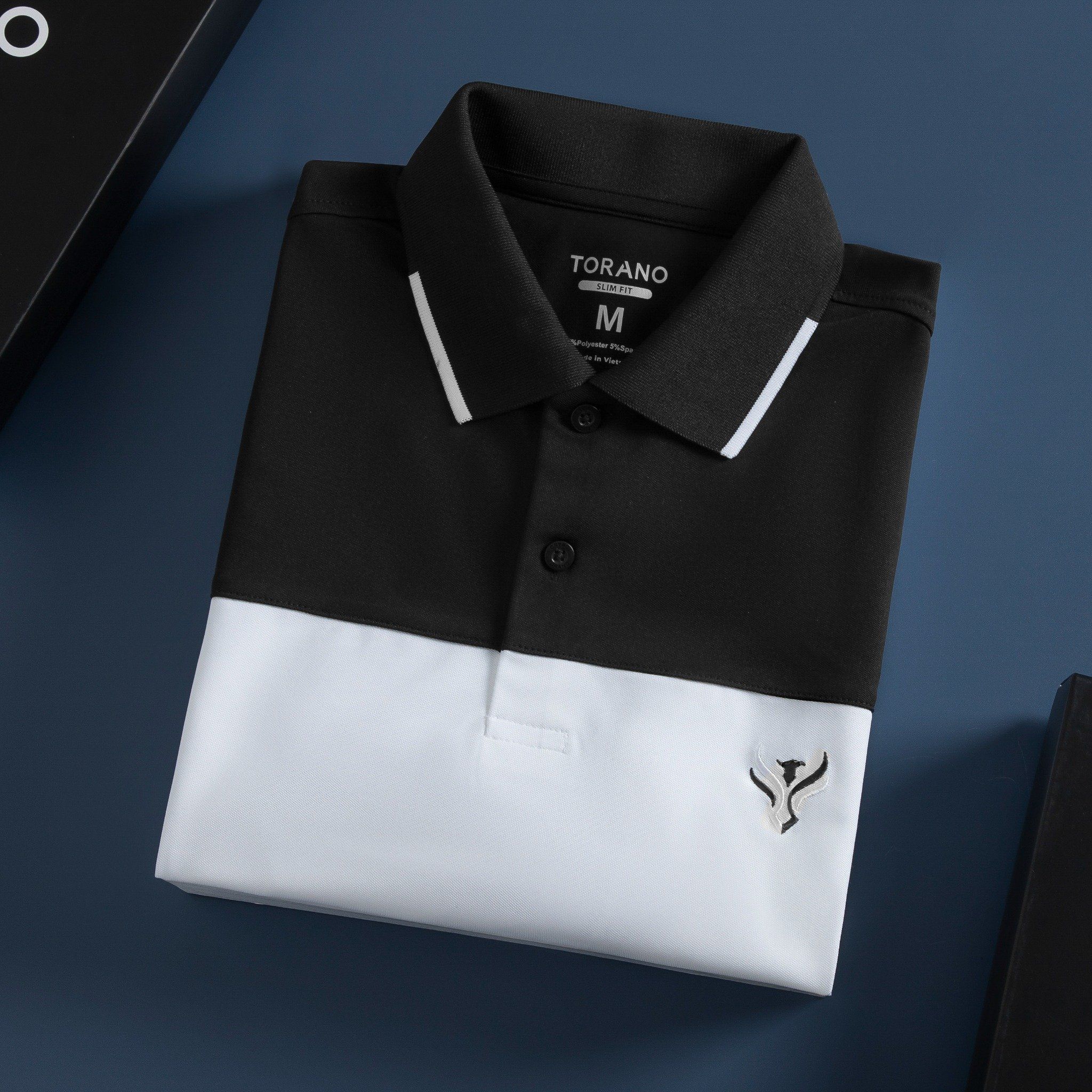 Áo polo can phối thêu logo đại bàng GSTP047 