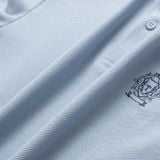  Áo polo trơn bo tay kẻ thêu logo ngực GSTP602 