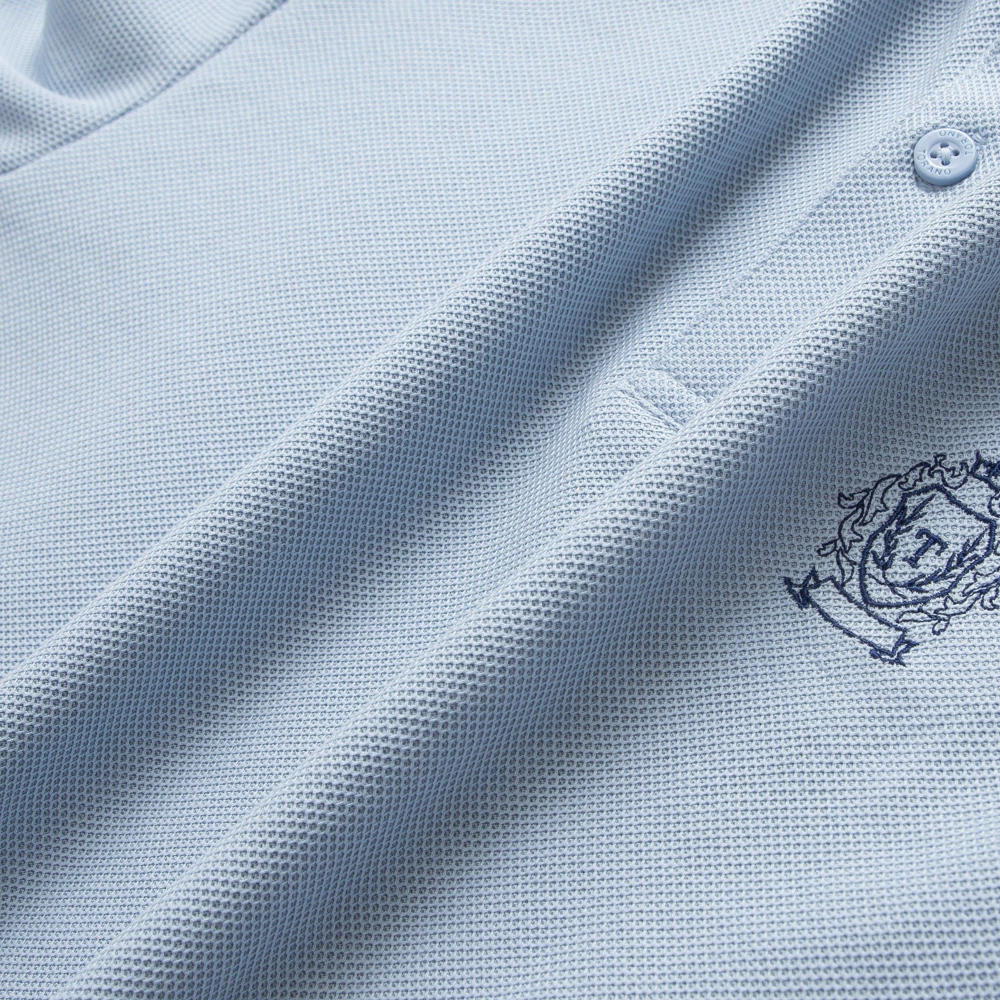  Áo polo trơn bo tay kẻ thêu logo ngực GSTP602 