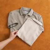  Áo polo trơn bo tay kẻ thêu logo ngực GSTP602 