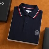  Áo polo trơn bo tay kẻ thêu logo ngực GSTP602 