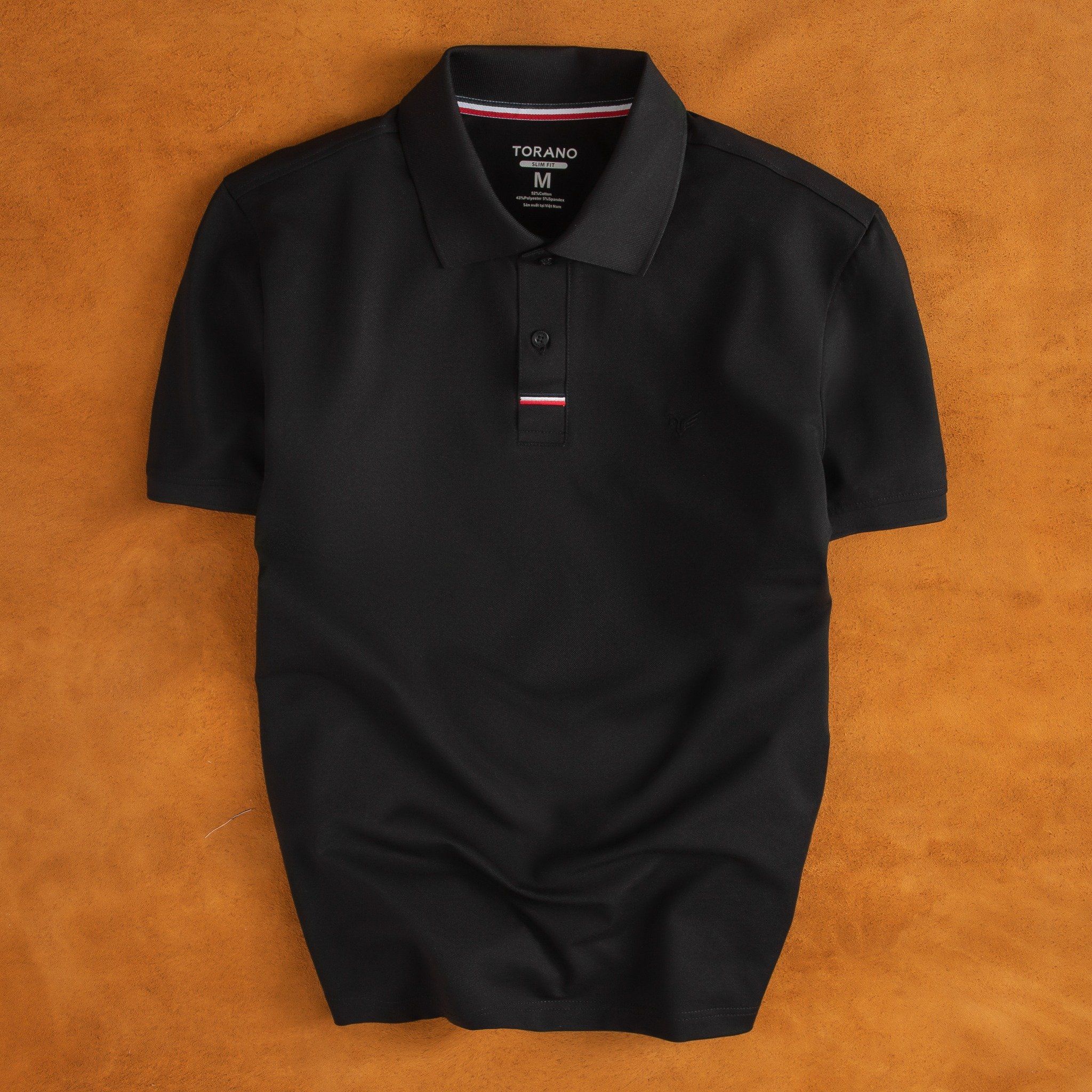  Áo polo trơn bo kẻ thêu logo ngực GSTP066 