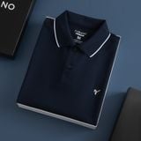  Áo polo trơn bo kẻ thêu logo ngực GSTP048 