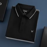  Áo polo trơn bo kẻ thêu logo ngực GSTP048 