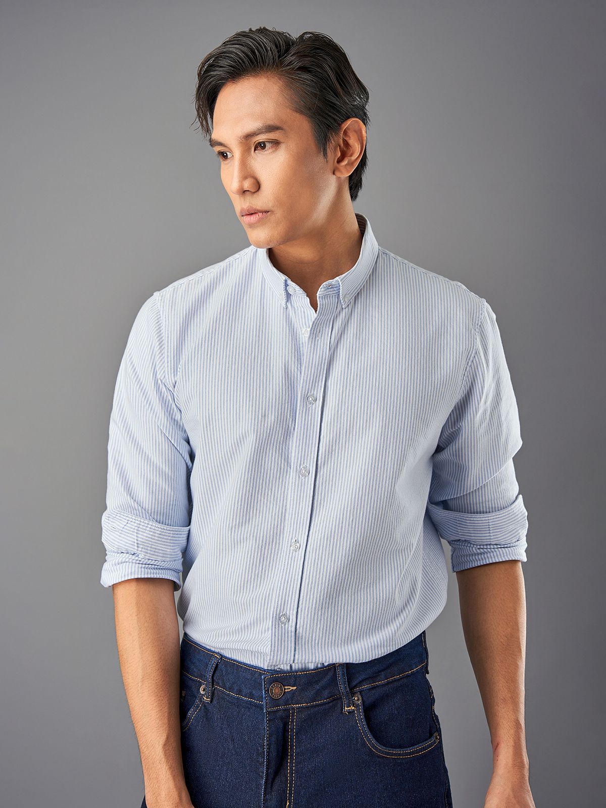 Áo sơ mi dài tay nam Biluxury 3SMDH05018 xanh navy  ThanhHuongShop