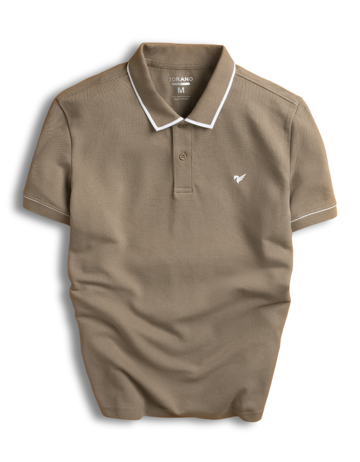  Áo polo trơn bo kẻ logo ngực FSTP009 