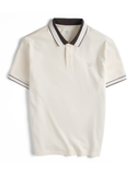  Áo Polo trơn bo kẻ in logo ngực FSTP049 