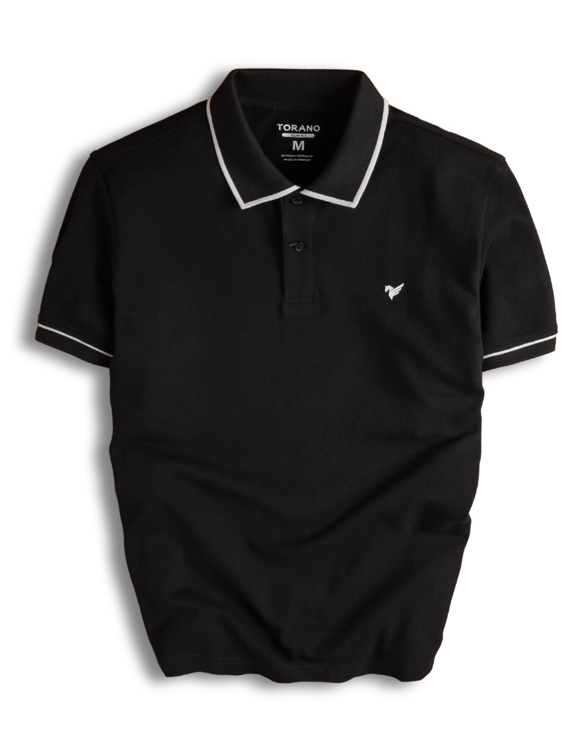  Áo polo trơn bo kẻ logo ngực FSTP009 