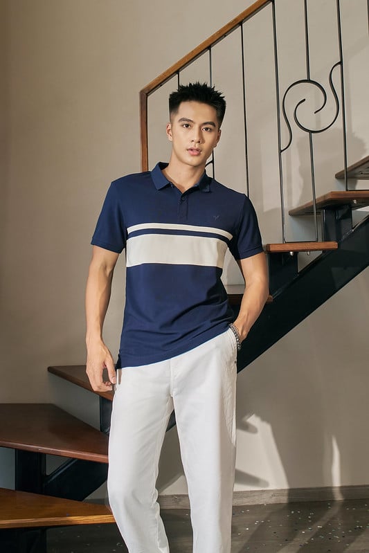 Áo Polo can phối thân FSTP004 — ảnh phẳng