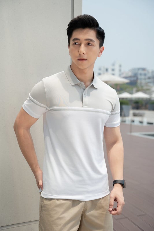 Áo Polo can phối thân FSTP006 — ảnh phẳng