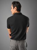  Áo Polo trơn basic đen thêu logo ngực ESTP038 - Đen 