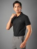  Áo Polo trơn basic đen thêu logo ngực ESTP038 - Đen 
