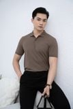  Áo Polo trơn basic thêu logo ngực ESTP038 - Nâu 