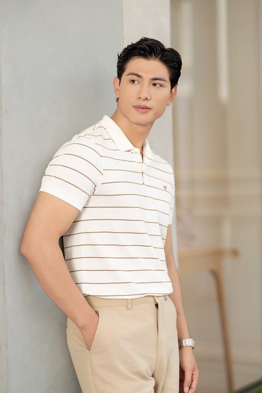  Áo polo dệt kẻ ngang FSTP039 