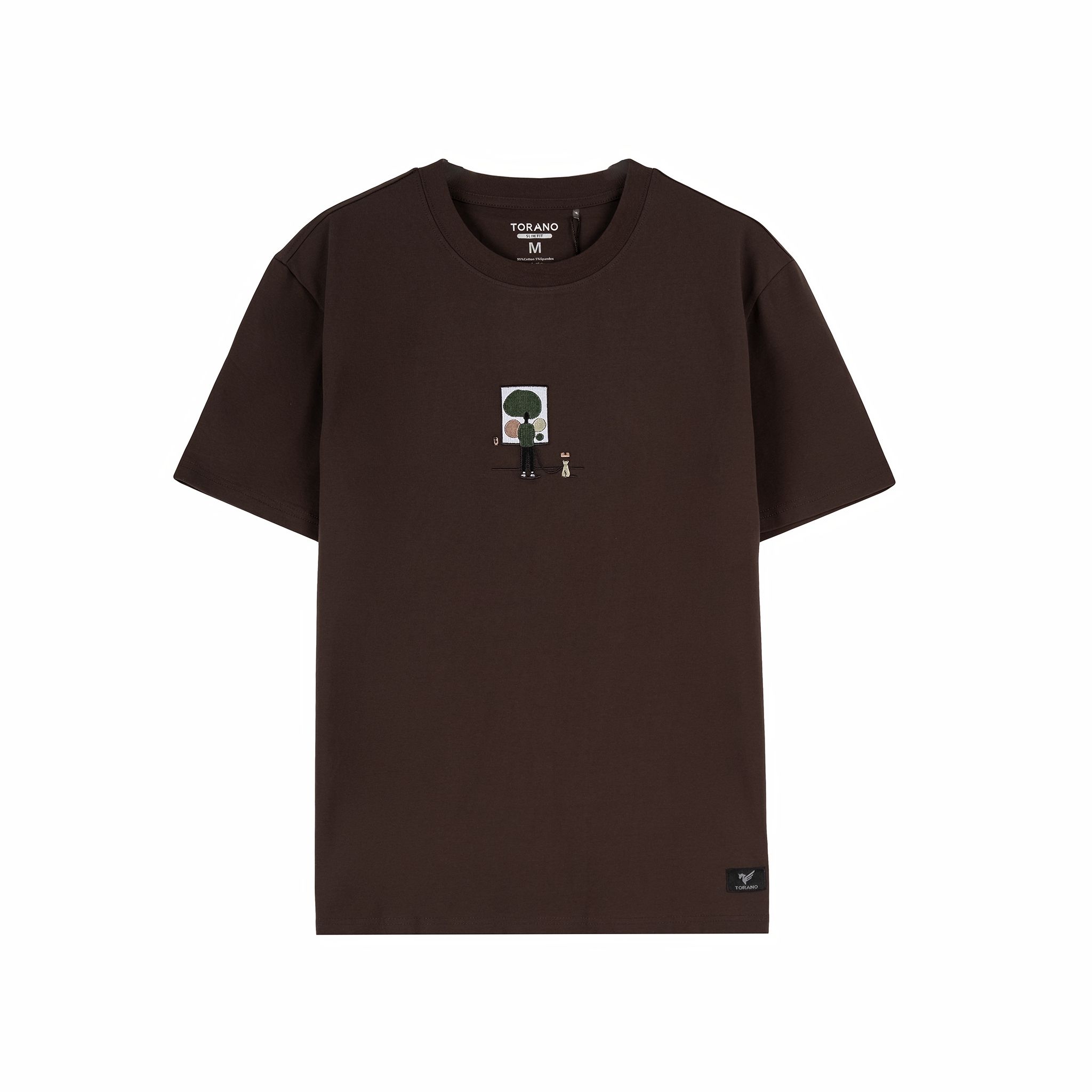  Áo T shirt họa tiết thêu ngực FSTS027 
