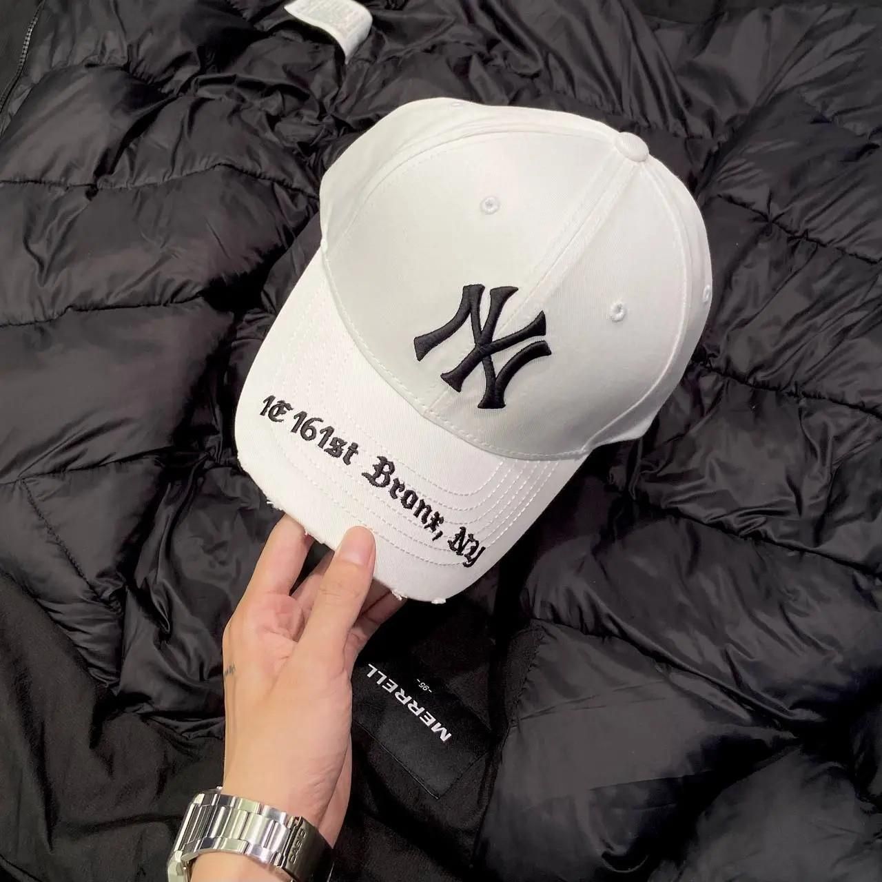  Mũ Nón MLB Ny Trắng Rách Hàng Chính Hãng 