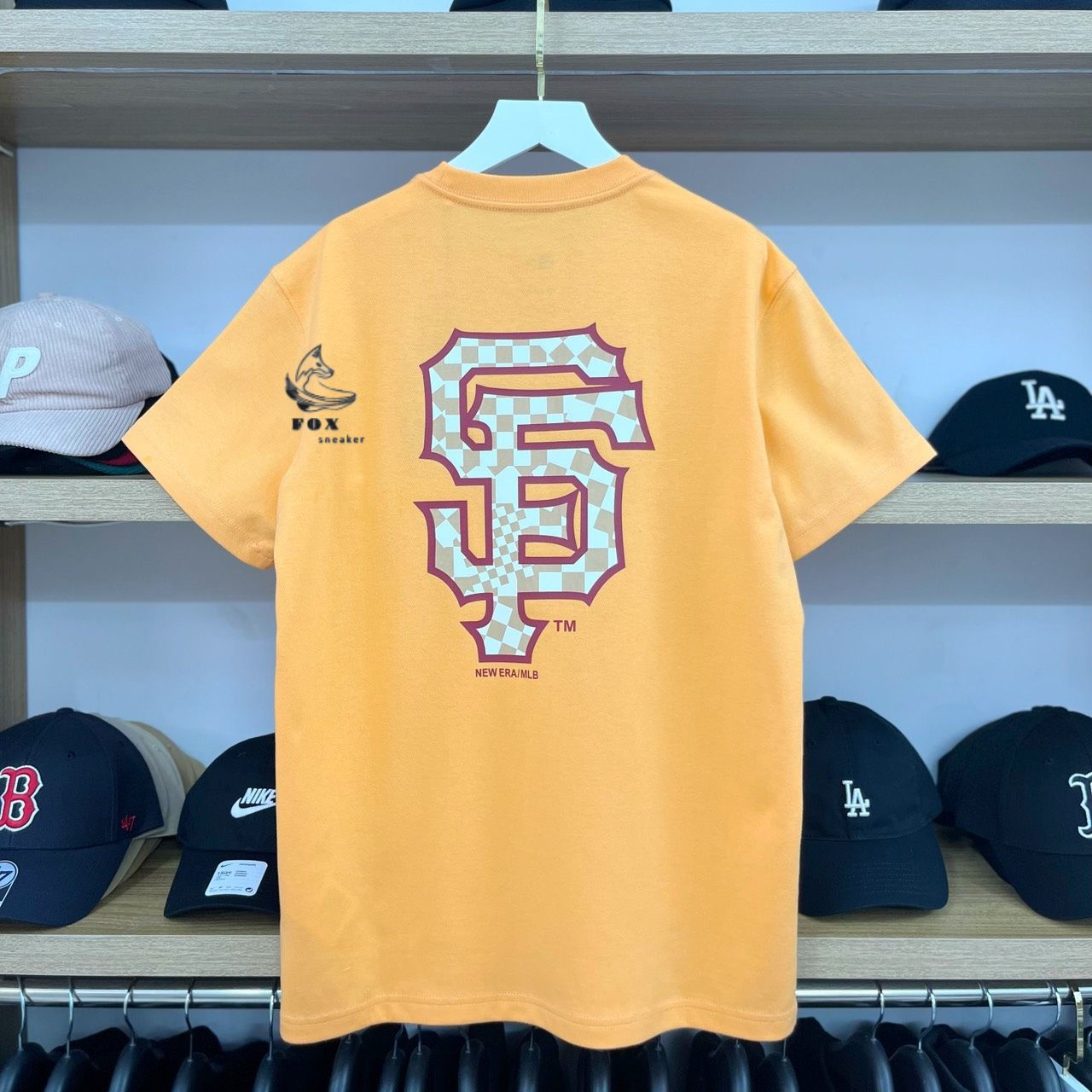 Áo thun sọc đứng unisex MLB LA