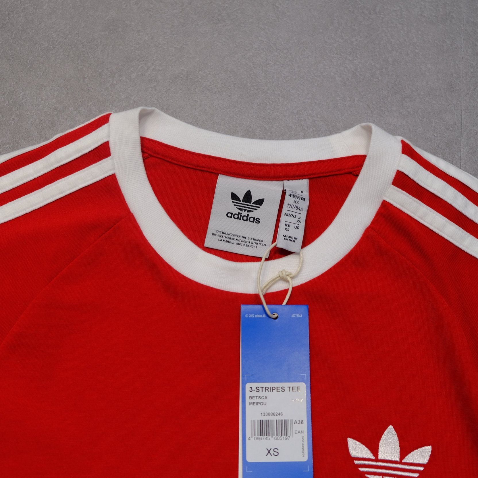  Áo Thun Adidas 3 Sọc Adicolor Màu Đỏ | H37756 Hàng Chính Hãng 