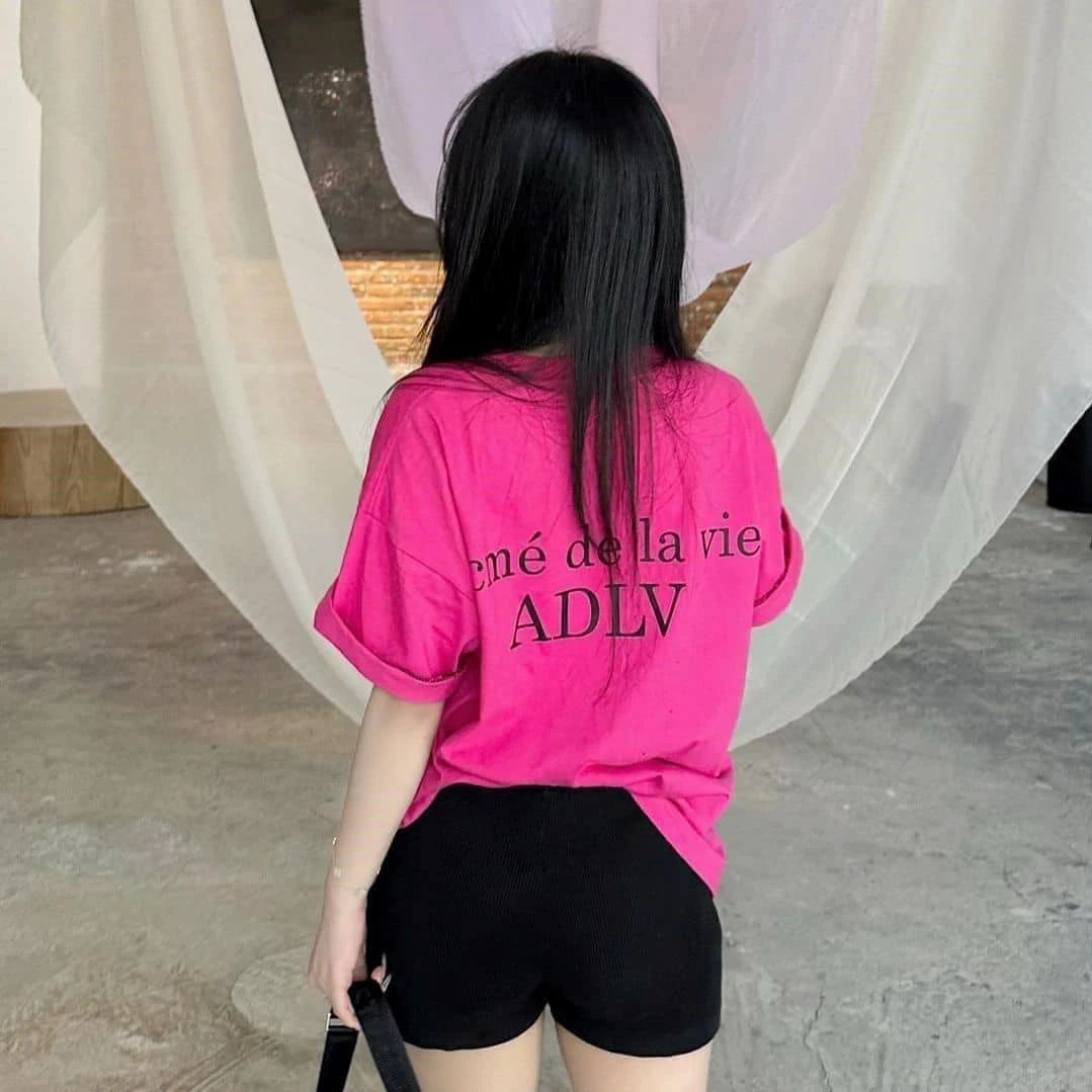  Áo Thun ADLV Basic Màu Hồng Hàng Chính Hãng 