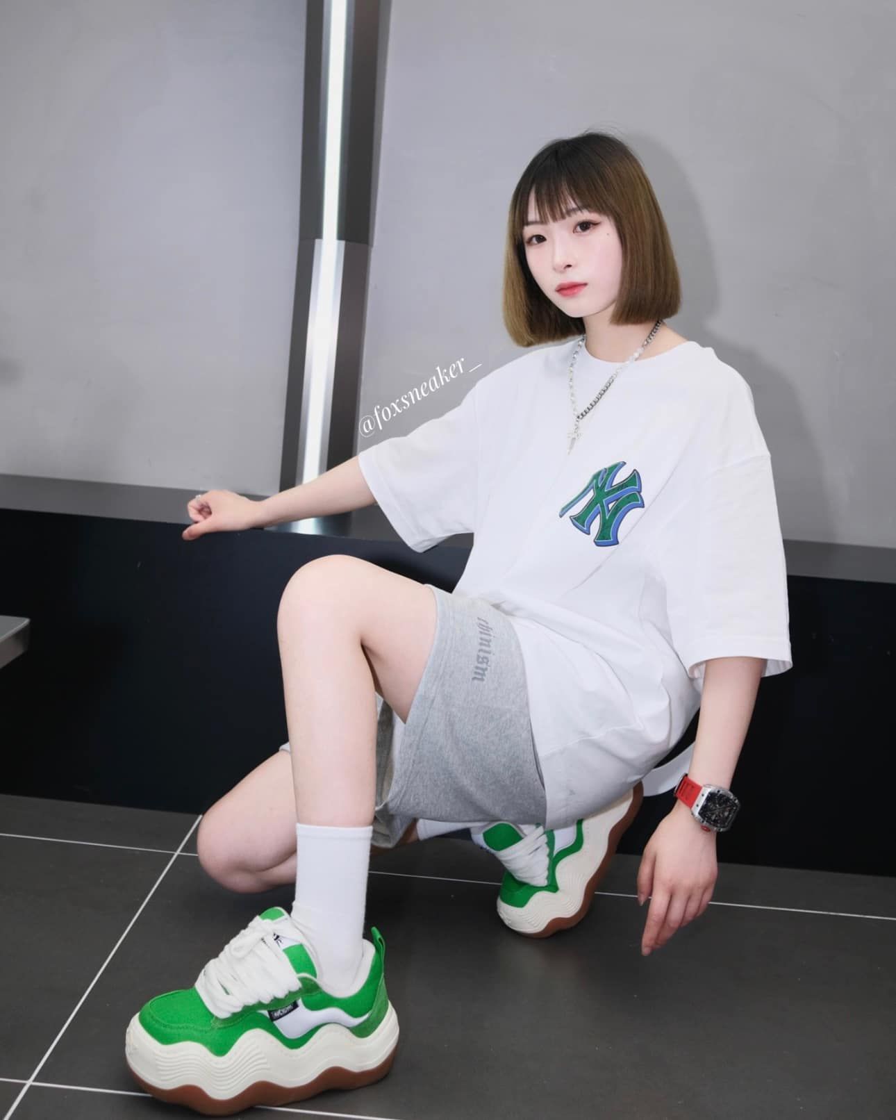 MLB■Street Overfit Short Sleeve★送料込 Fresh Service UTILITY OVER SHORTS [GRAY] - Fresh Service