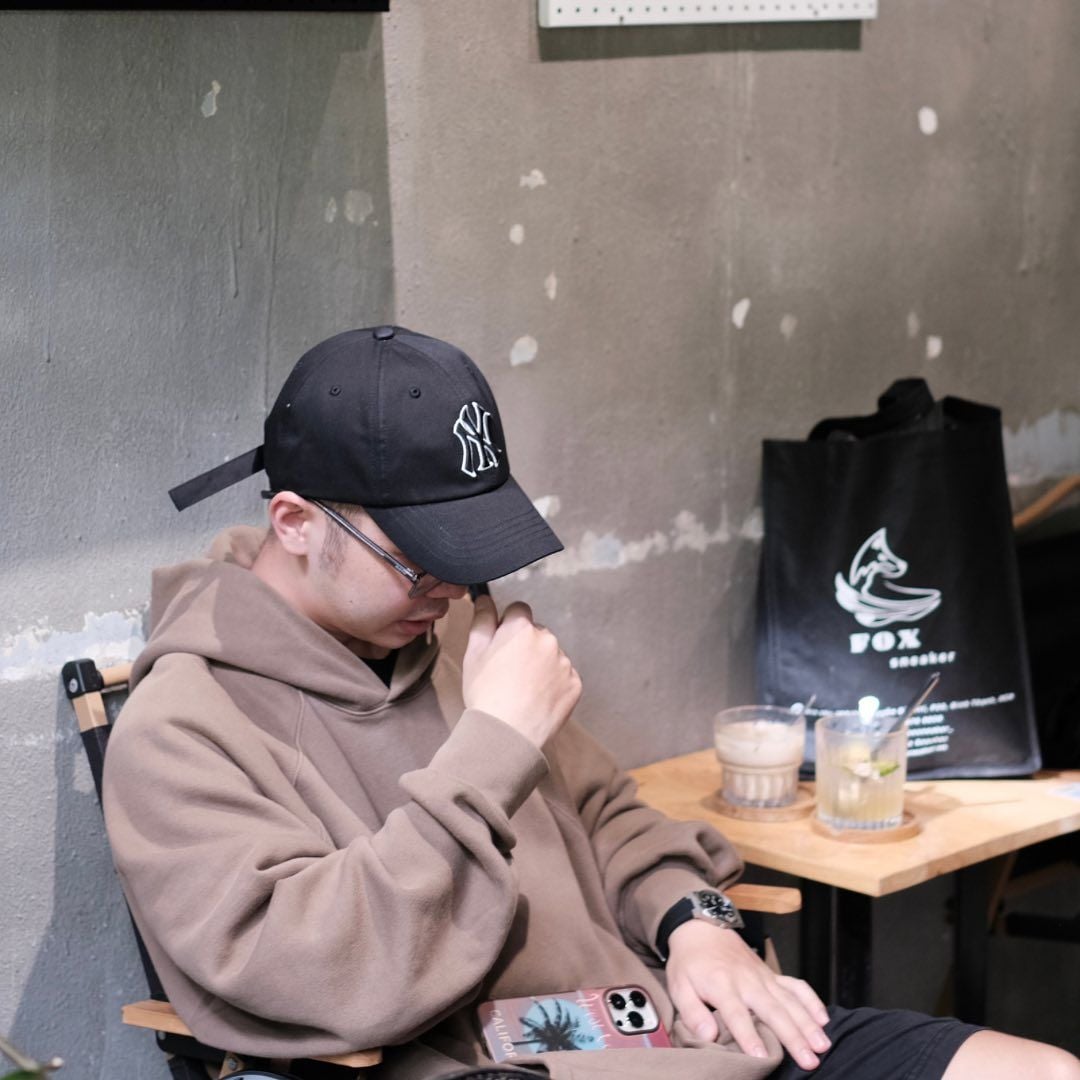  Mũ - Nón MLB Ny Đen Viền Trắng Logo Lớn Hàng Chính Hãng 