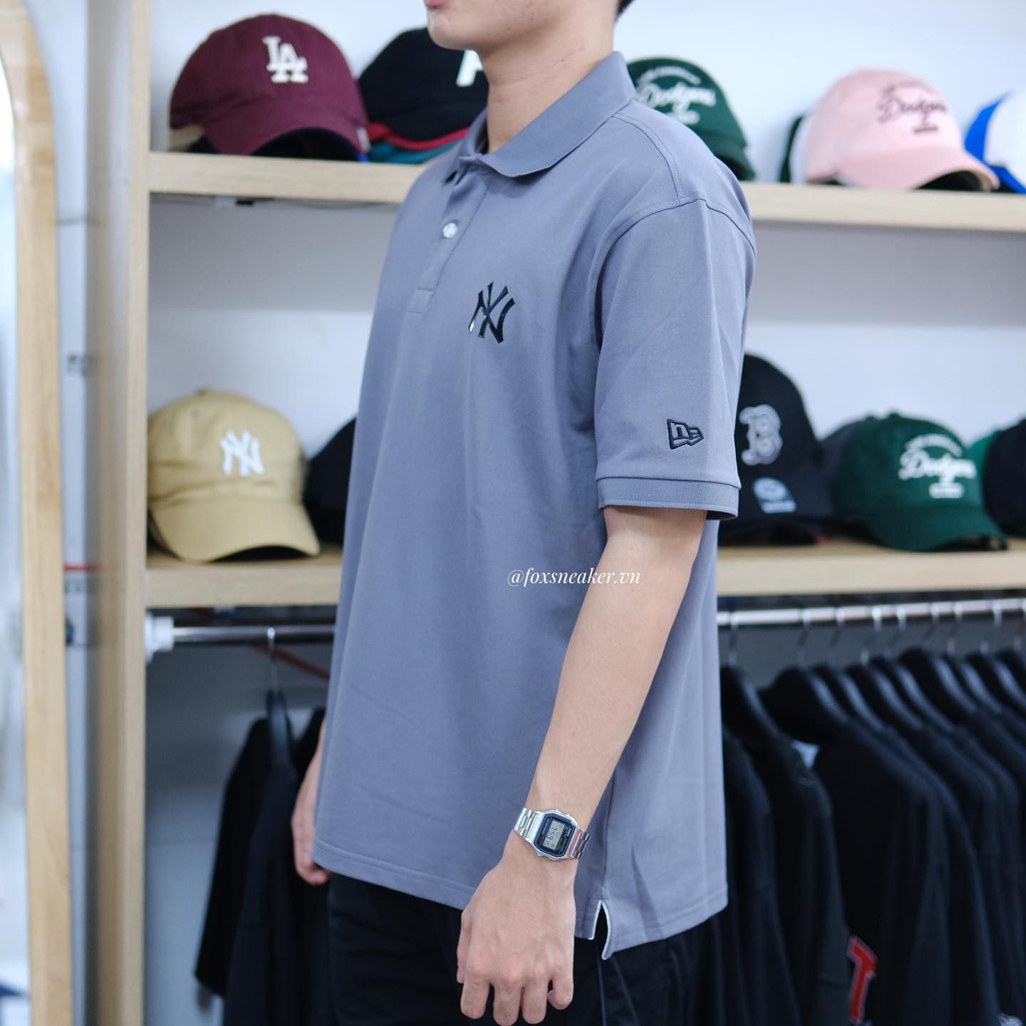  Áo Polo New Era x MLB New York Yankees Light Gray 13718756 
