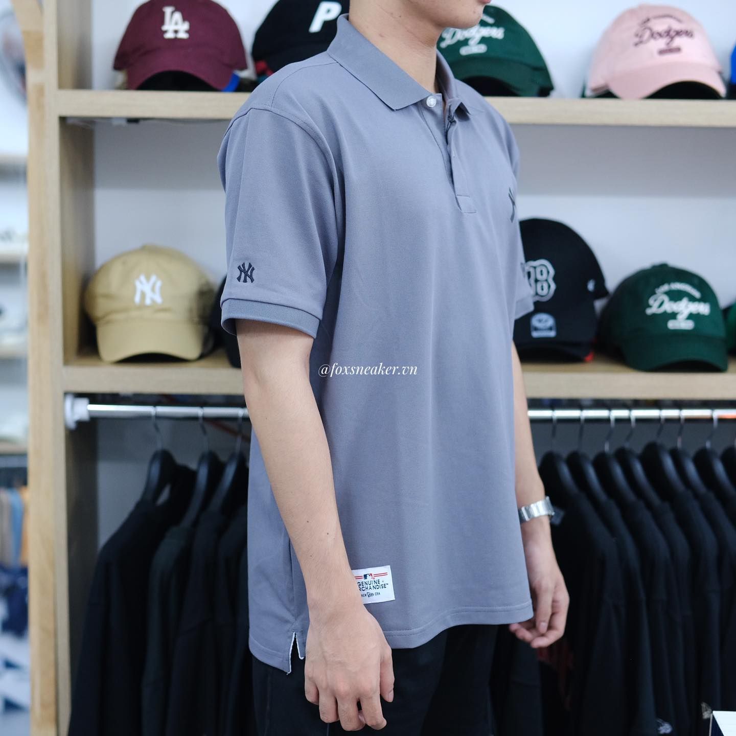  Áo Polo New Era x MLB New York Yankees Light Gray 13718756 