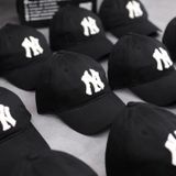  Mũ Nón MLB Màu Đen Logo Ny Bông 