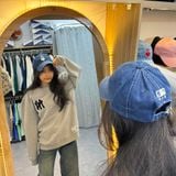  Nón MLB Denim Ny Logo Tim Màu Xanh Jean Chính Hãng 