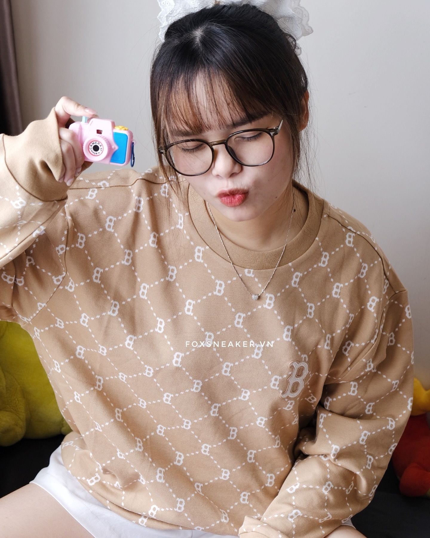  Áo Sweater MLB B Mono SS24 Hàng Chính Hãng Màu Nâu 