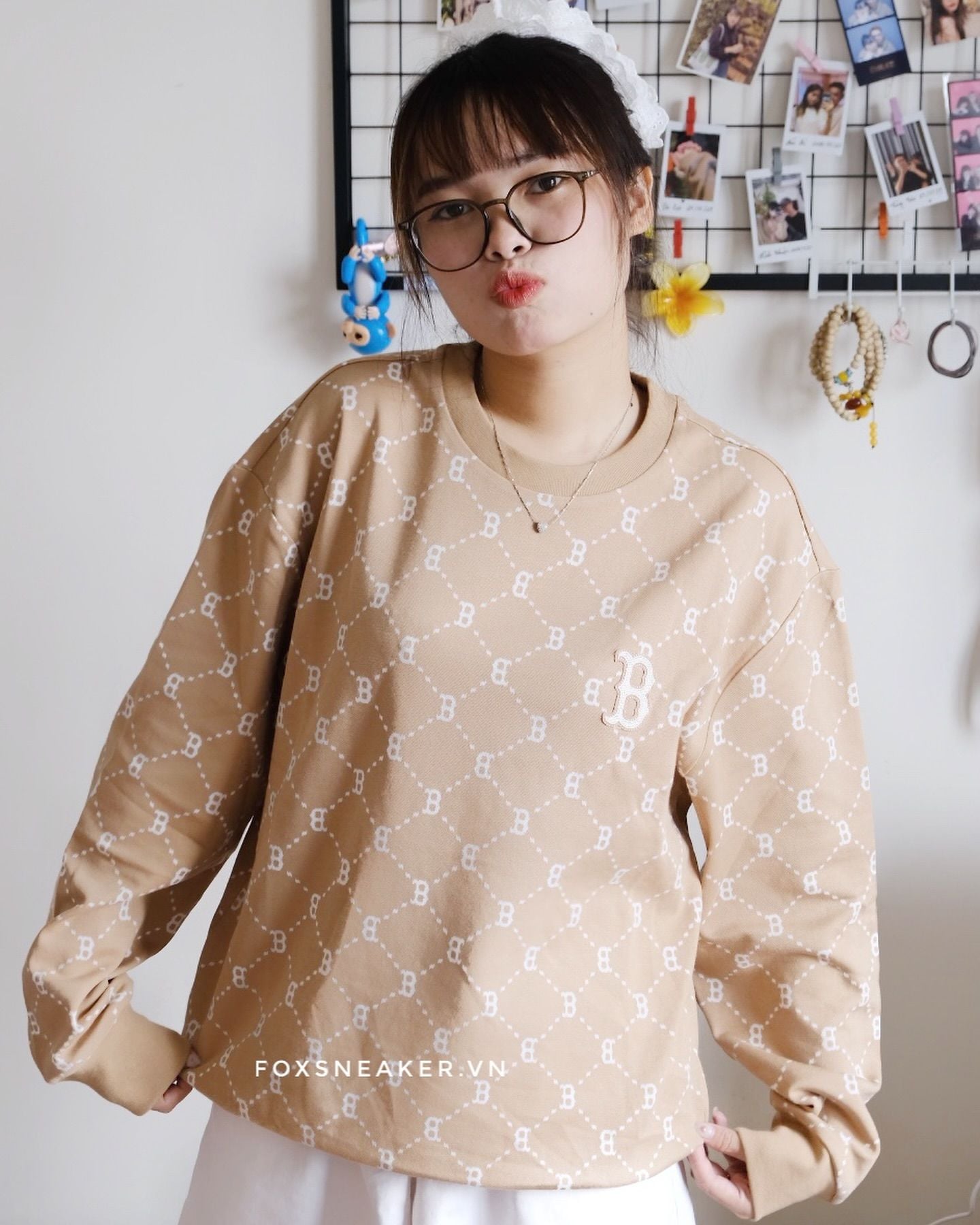  Áo Sweater MLB B Mono SS24 Hàng Chính Hãng Màu Nâu 