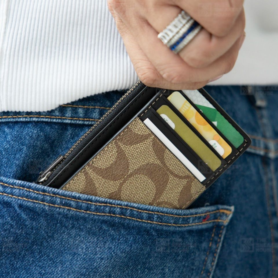  Ví Coach Zip Mono Nâu Hàng Chính Hãng 