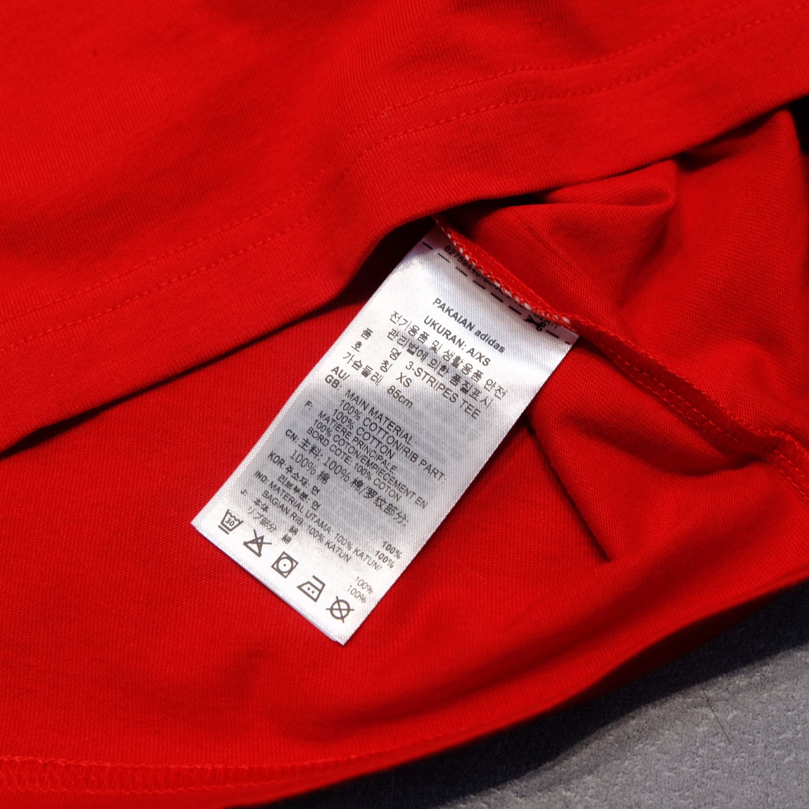  Áo Thun Adidas 3 Sọc Adicolor Màu Đỏ | H37756 Hàng Chính Hãng 