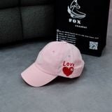  Mũ Nón MLB Màu Hồng Logo Ny Thêu Tim Love Hàng Chính Hãng 