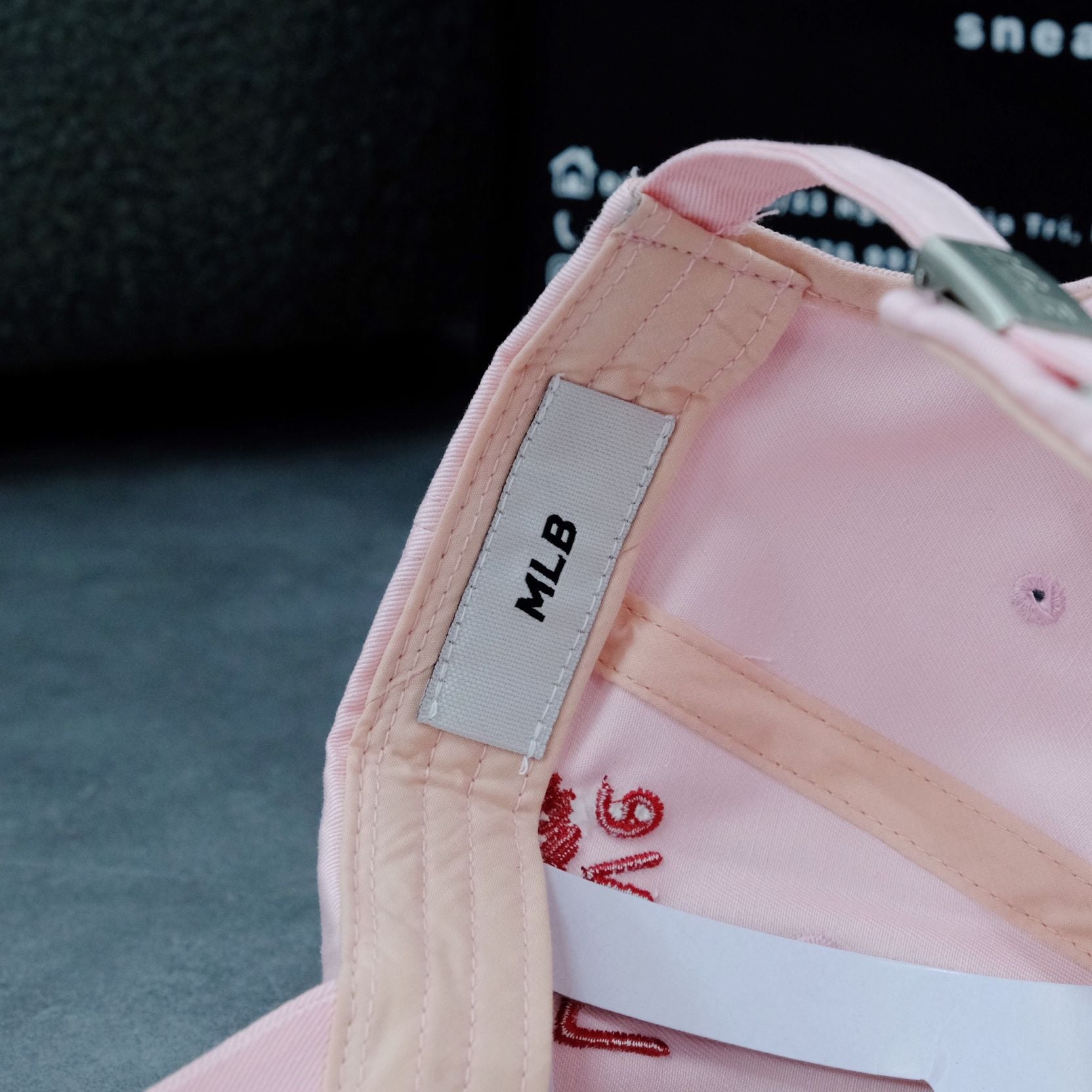  Mũ Nón MLB Màu Hồng Logo Ny Thêu Tim Love Hàng Chính Hãng 