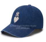  Nón MLB Denim Ny Logo Tim Màu Xanh Jean Chính Hãng 